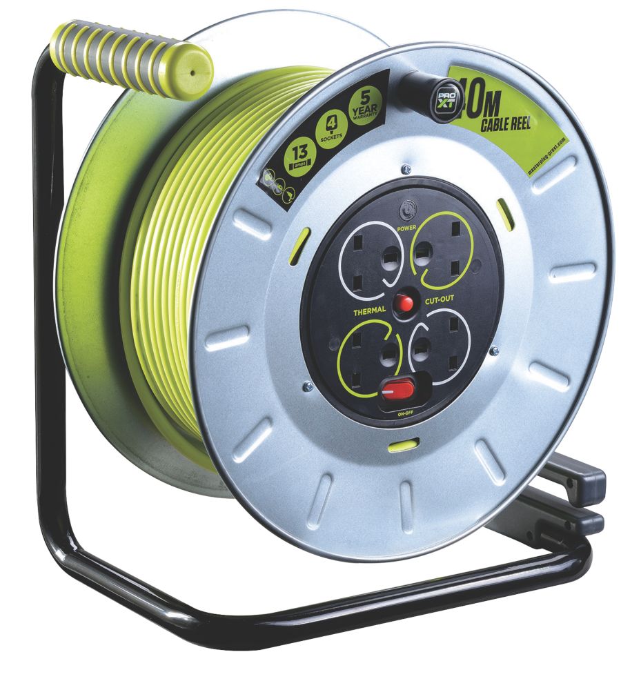 PRO XT OTLU40134SL-XD 13A 4-Gang 40m Cable Reel 240V - Screwfix