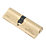 Smith & Locke Fire Rated 1 Star Double 1* 6-Pin Euro Cylinder Lock 45-50 (95mm) Polished Brass