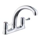 Refurb    Deck Mounted Dual-Lever Mixer Kitchen Tap Chrome
