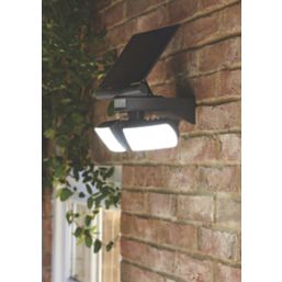 LAP  Outdoor LED Solar Floodlight With PIR Sensor Grey 2 x 500lm