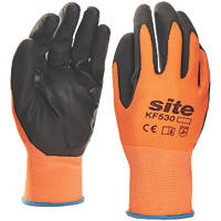Site 530 Touchscreen Nitrile Foam Gloves Orange / Black Large