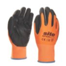 Site  Touchscreen Nitrile Foam Gloves Orange/Black Large