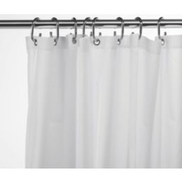 Croydex Textile Shower Curtain White 1800mm x 1800mm