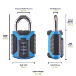 Squire CP50 ATLS Weatherproof  Combination  Padlock Blue 50mm