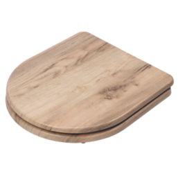 Croydex Varese Soft-Close with Quick-Release Toilet Seat Moulded Wood Natural Finish