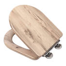 Croydex Varese Soft-Close with Quick-Release Toilet Seat Moulded Wood Natural Finish