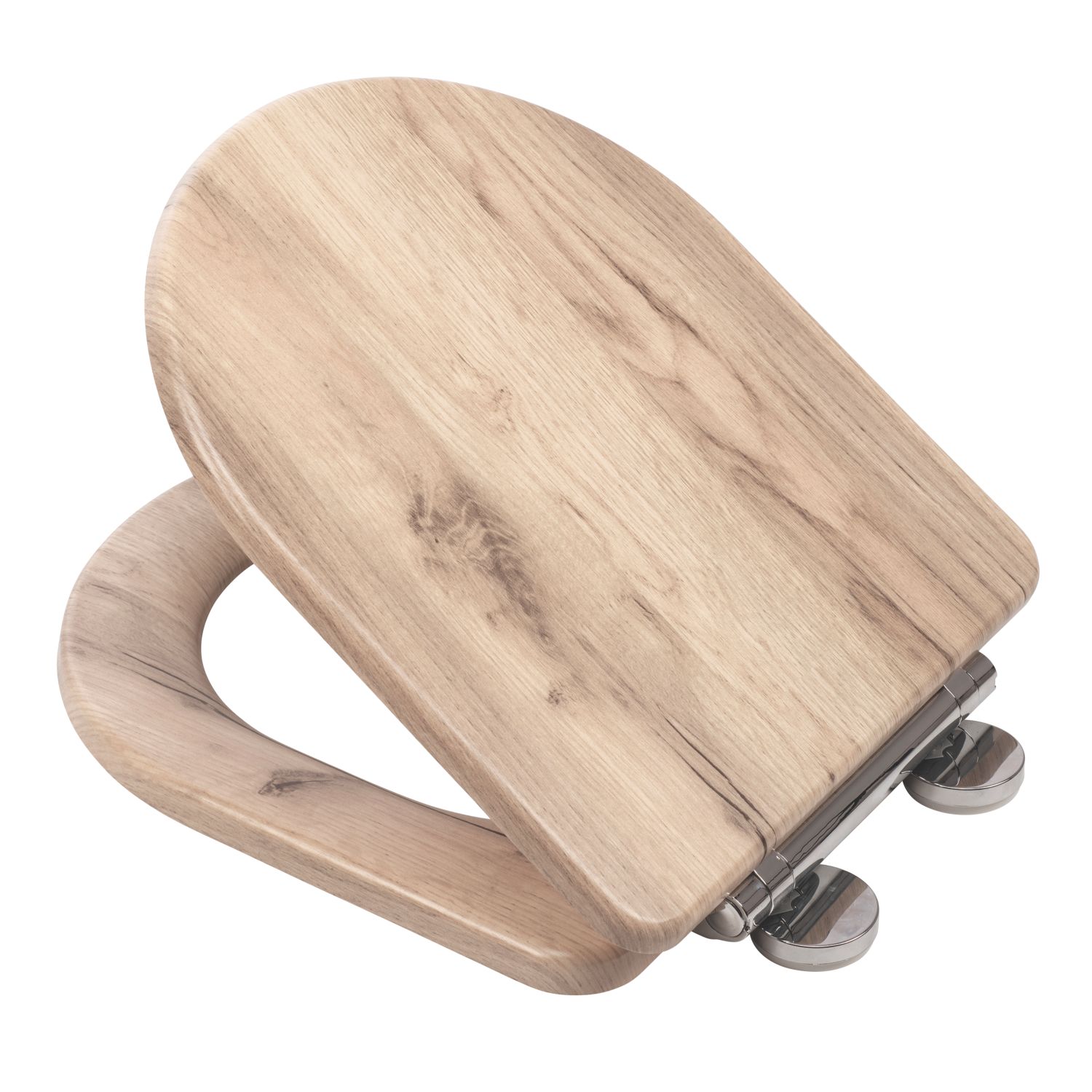 Croydex Varese Soft-Close with Quick-Release Toilet Seat Moulded Wood Natural Finish (808KK)