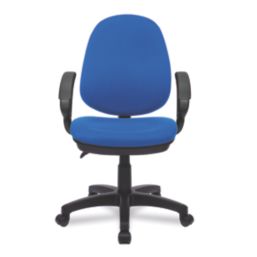 Nautilus Designs Java 200 Medium Back Task/Operator Chair Fixed Arms Blue