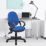 Nautilus Designs Java 200 Medium Back Task/Operator Chair Fixed Arms Blue
