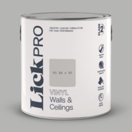 LickPro  2.5Ltr Grey BS 00 A 05 Vinyl Matt Emulsion  Paint