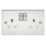 Knightsbridge  13A 2-Gang DP Switched Double Socket Polished Chrome  with White Inserts