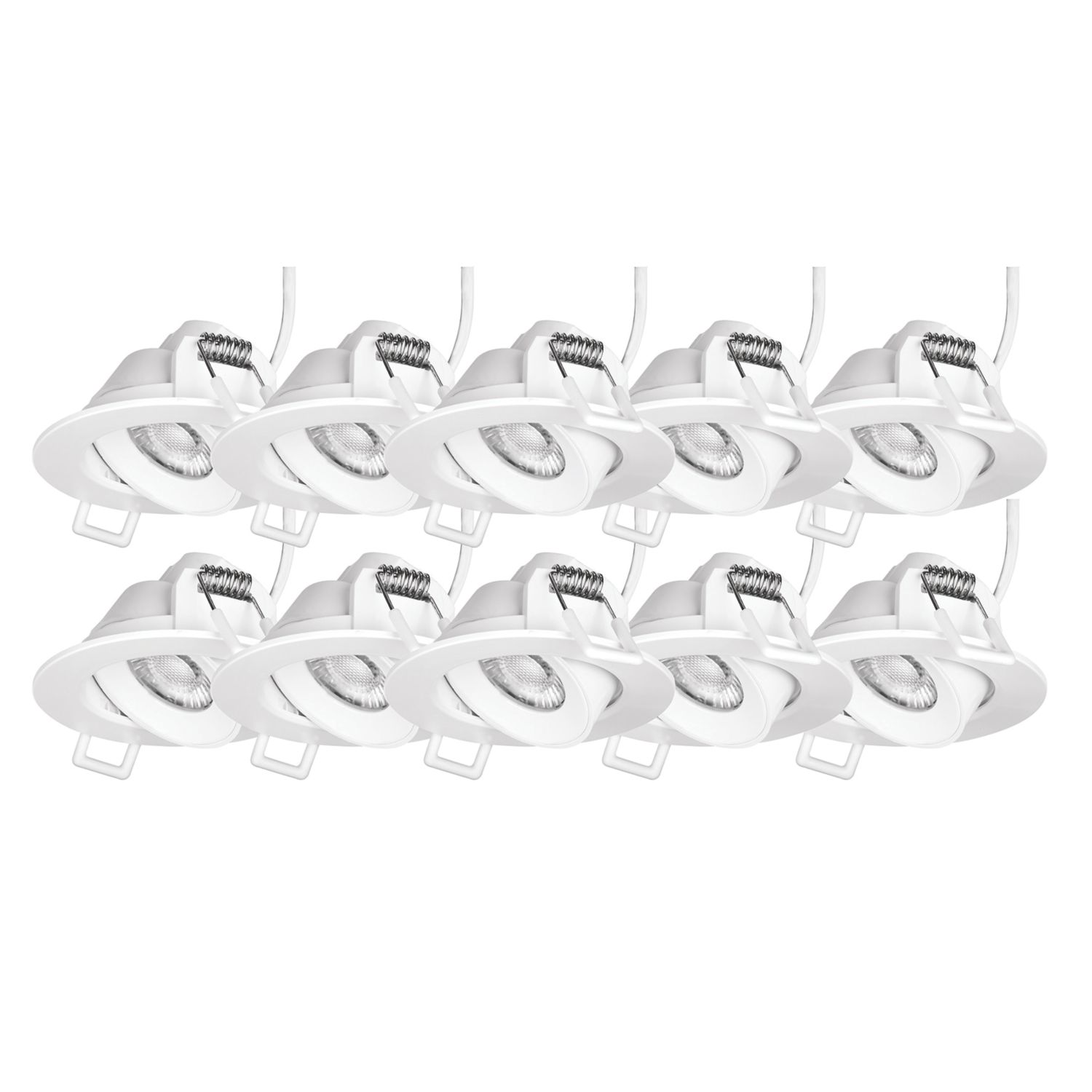 4lite Marsonia Adjustable LED Downlights Matt White 5W 450lm 10 Pack (808VG)