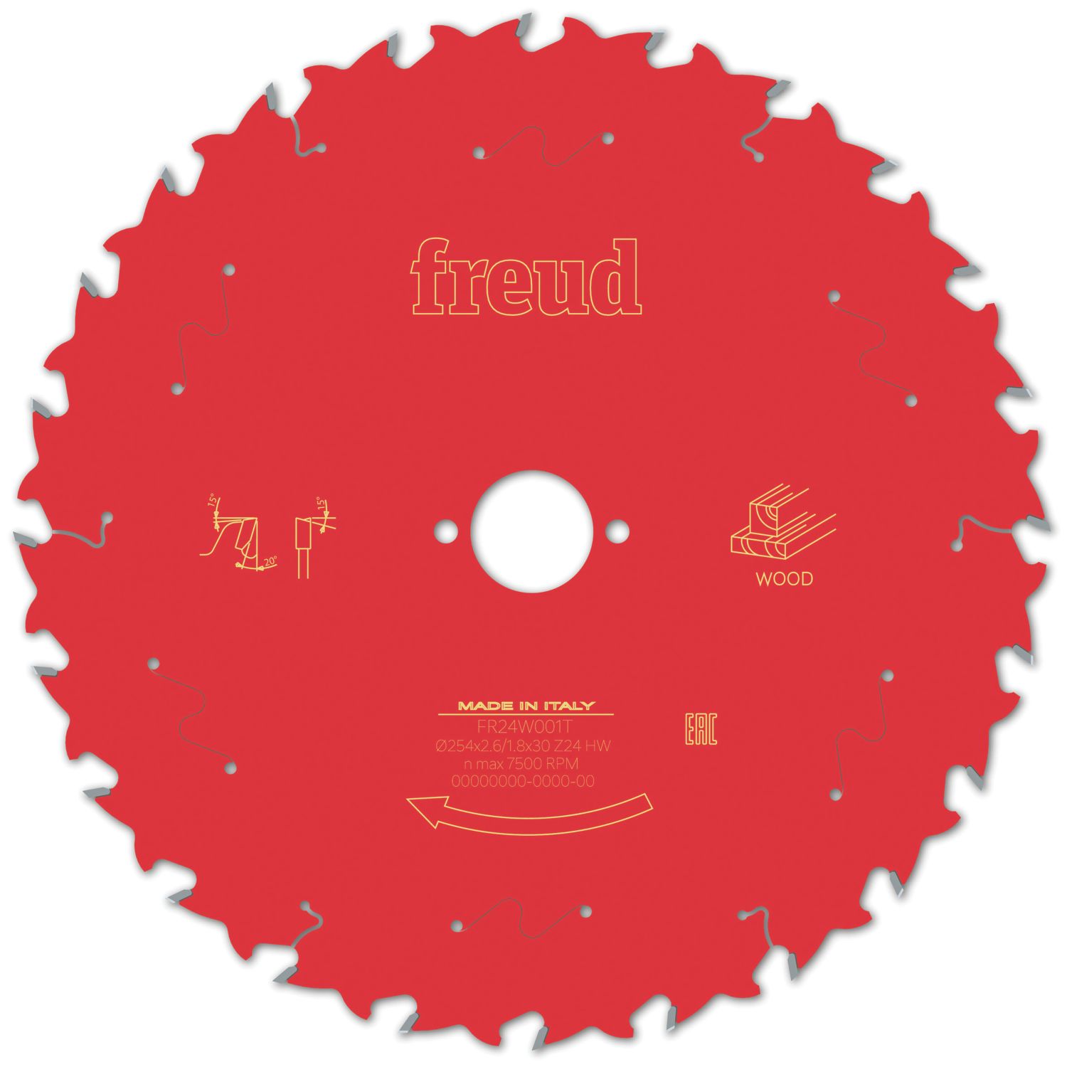 Freud F03FS09778 Wood Circular Saw Blade 254mm x 30mm 24T (808VV)