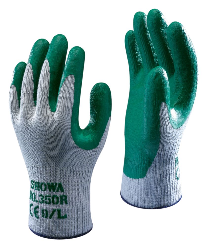 Showa 350R Nitrile Gloves Green X Large Screwfix