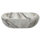 Rectangular White Marble Washbowl No Tap Holes 460mm