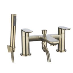 Highlife Bathrooms Rona Deck-Mounted  Bath Shower Mixer & Handset Brushed Brass