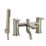 Highlife Bathrooms Rona Brushed Brass 118.9mm Deck Mounted Dual Control Manual Shower Mixer Tap