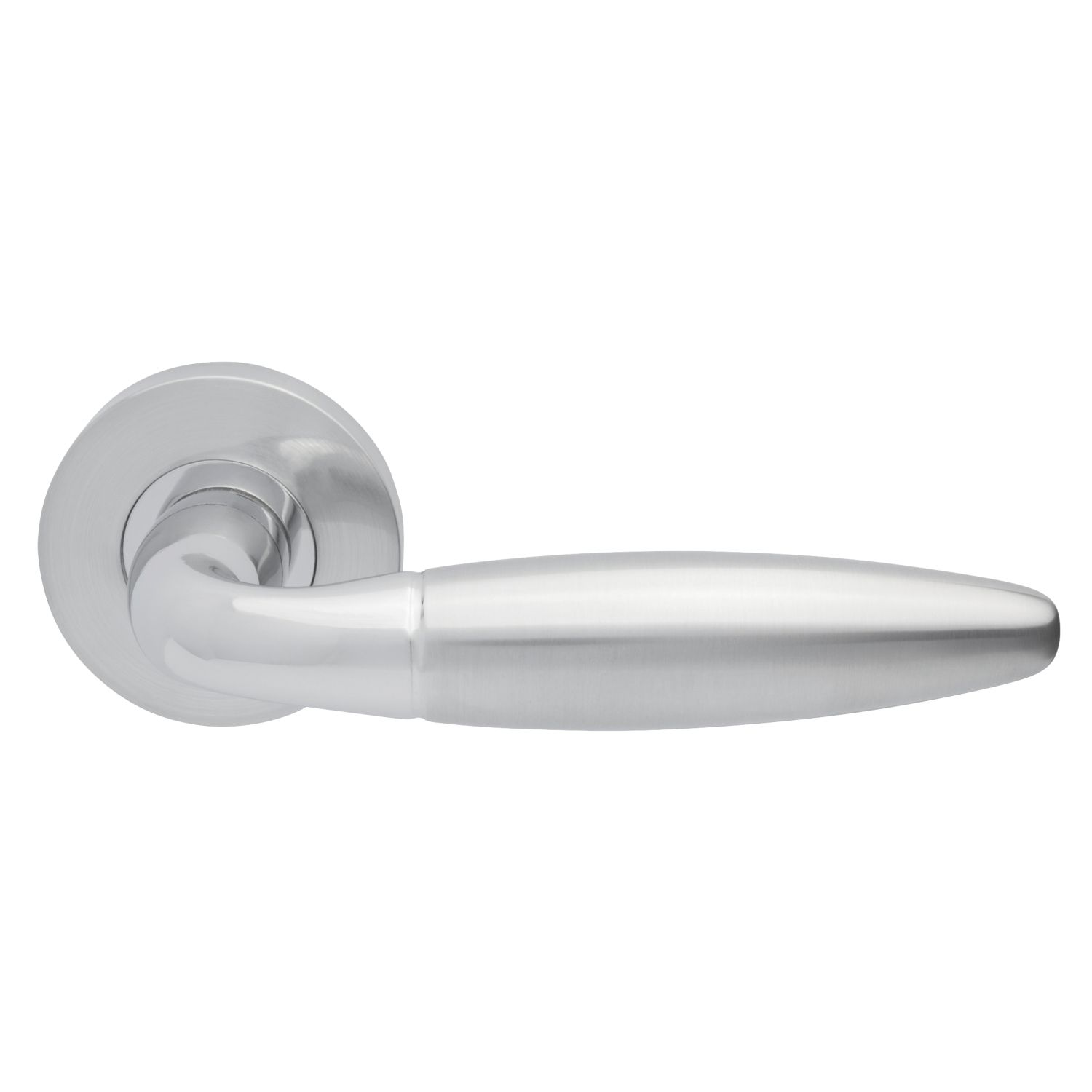 Jigtech Parma Lever on Rose Door Handles Pair Polished / Satin Chrome (809HP)