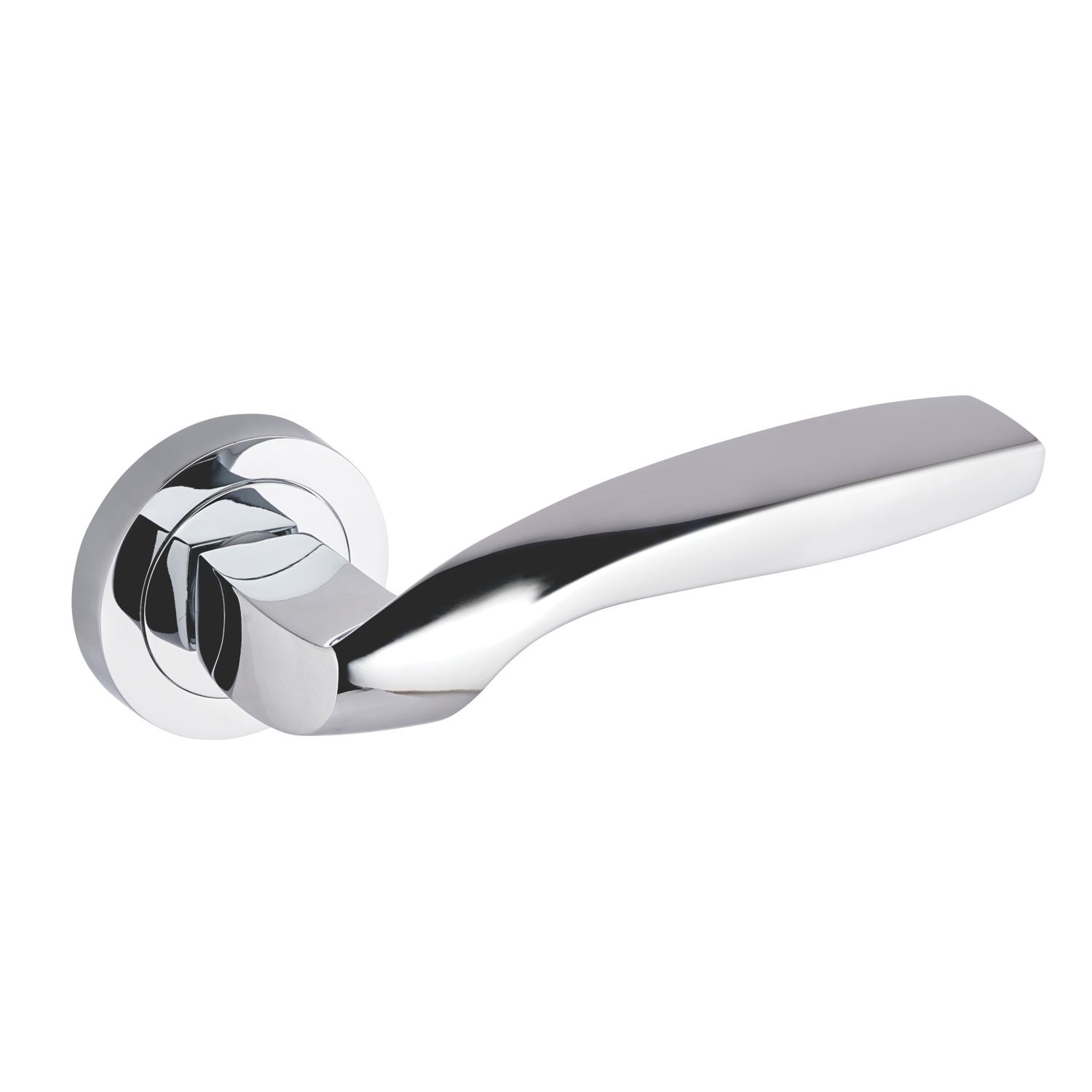 Smith & Locke Rhossilli Fire Rated Lever on Rose Door Handles Pair Polished Chrome (809HY)