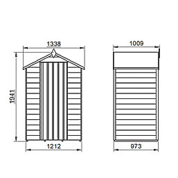 Forest  4' x 3' (Nominal) Apex Overlap Timber Shed with Assembly