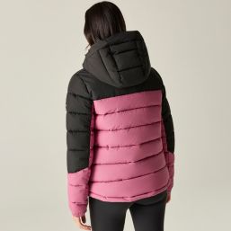 Regatta Aldthorn Womens Hooded Puffer Jacket (colour-block) Violet/Black - 0W3 Size 8