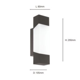 Eglo Gorzano Outdoor LED Wall Light Black 8W 550lm