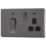 Arlec  45A 2-Gang DP Cooker Switch Black Nickel with Neon with Colour-Matched Inserts