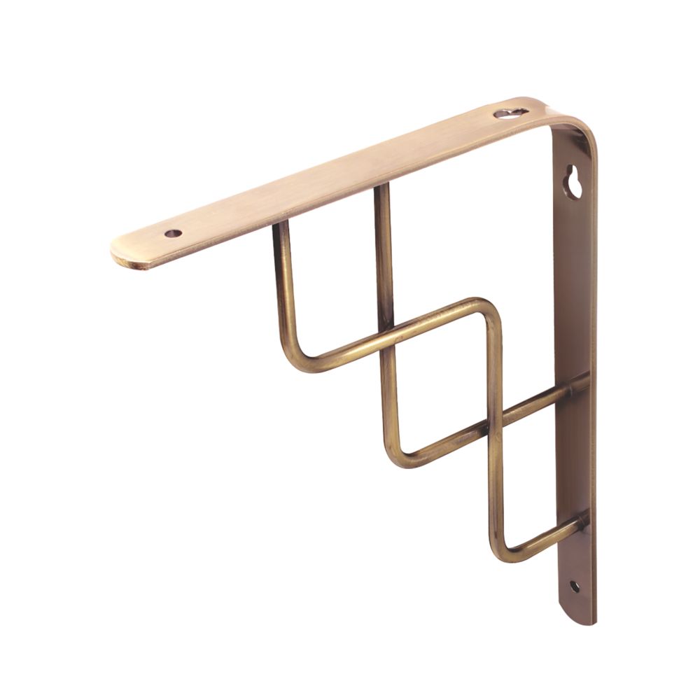 Step Shelf Brackets Brushed Brass 230mm x 180mm 4 Pack