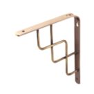 Essentials Step Shelf Brackets Brushed Brass 230mm x 180mm 4 Pack