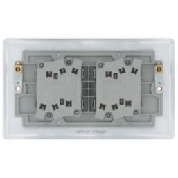 British General Nexus Metal 20A 16AX 4-Gang 2-Way Light Switch  Polished Chrome