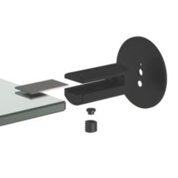 Swirl Caldew Black Stainless Steel, Tempered Glass & Zinc Alloy Bathroom Shelf 400mm x 107mm x 50mm