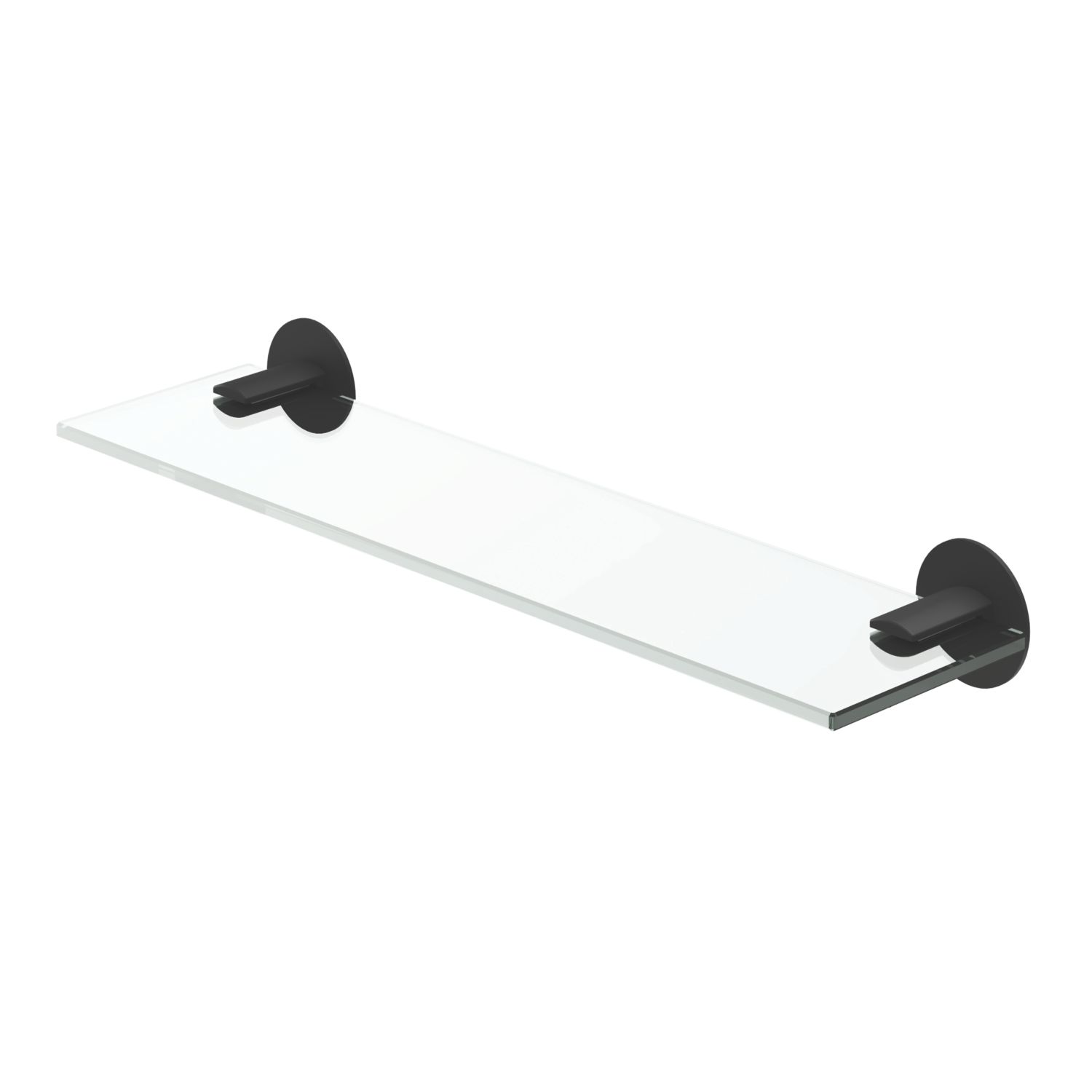 Swirl Caldew Black Stainless Steel, Tempered Glass & Zinc Alloy Bathroom Shelf 400mm x 107mm x 50mm (809YT)