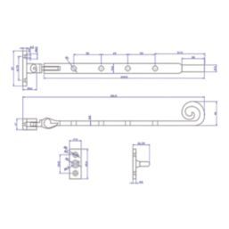 Smith & Locke Antique Casement Stay Pewter 250mm