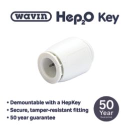 Hep2O  Plastic Push-Fit Stop Ends 15mm 10 Pack