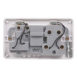 Schneider Electric Lisse 45A 2-Gang DP Cooker Switch & 13A DP Switched Socket White with LED