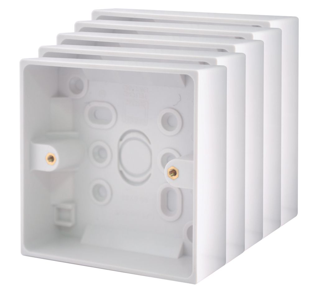 British General 900 Series 1-Gang Surface Pattress  Back Box 27mm 5 Pack
