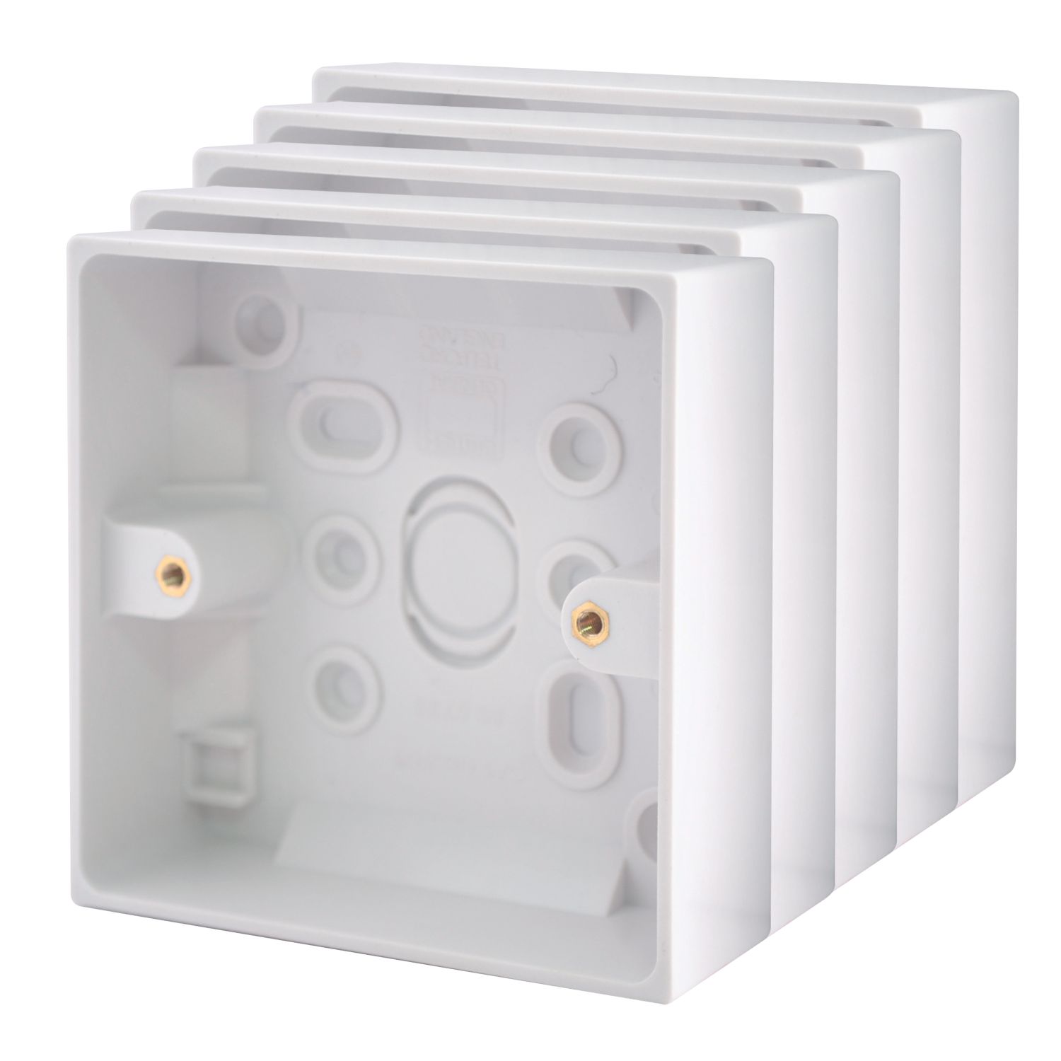 British General 900 Series 1-Gang Surface Pattress Back Boxes 27mm 5 Pack (81051)