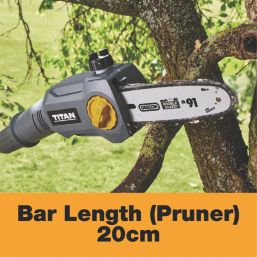 Titan TTT831HDC 18V 1 x 2.0Ah Li-Ion TXP Brushless Cordless Hedge Trimmer & Pole Saw Kit