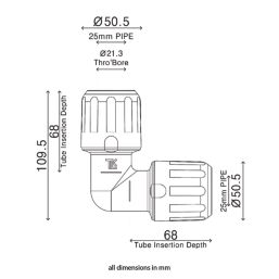 Flomasta  MDPE Elbow 25mm x 25mm