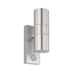 Eglo Riga 5 Outdoor LED Wall Light With PIR Sensor Silver 2.8W 250lm