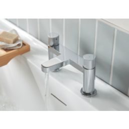 Bristan Liso Chrome-Plated 134mm Deck Mounted Round Head 2 Tap Holes Bath Mixer Tap