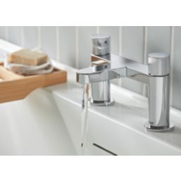 Bristan Liso Chrome-Plated 134mm Deck Mounted Round Head 2 Tap Holes Bath Mixer Tap