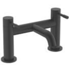 Bristan Mila Black 140mm Deck Mounted Lever 2 Tap Holes Bath Mixer Tap