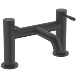 Bristan Mila Black 140mm Deck Mounted Lever 2 Tap Holes Bath Mixer Tap