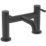 Bristan Mila Black 140mm Deck Mounted Lever 2 Tap Holes Bath Mixer Tap