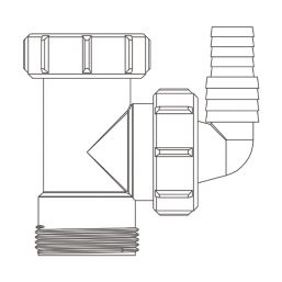 Flomasta Appliance Tee Piece Connector White 48mm