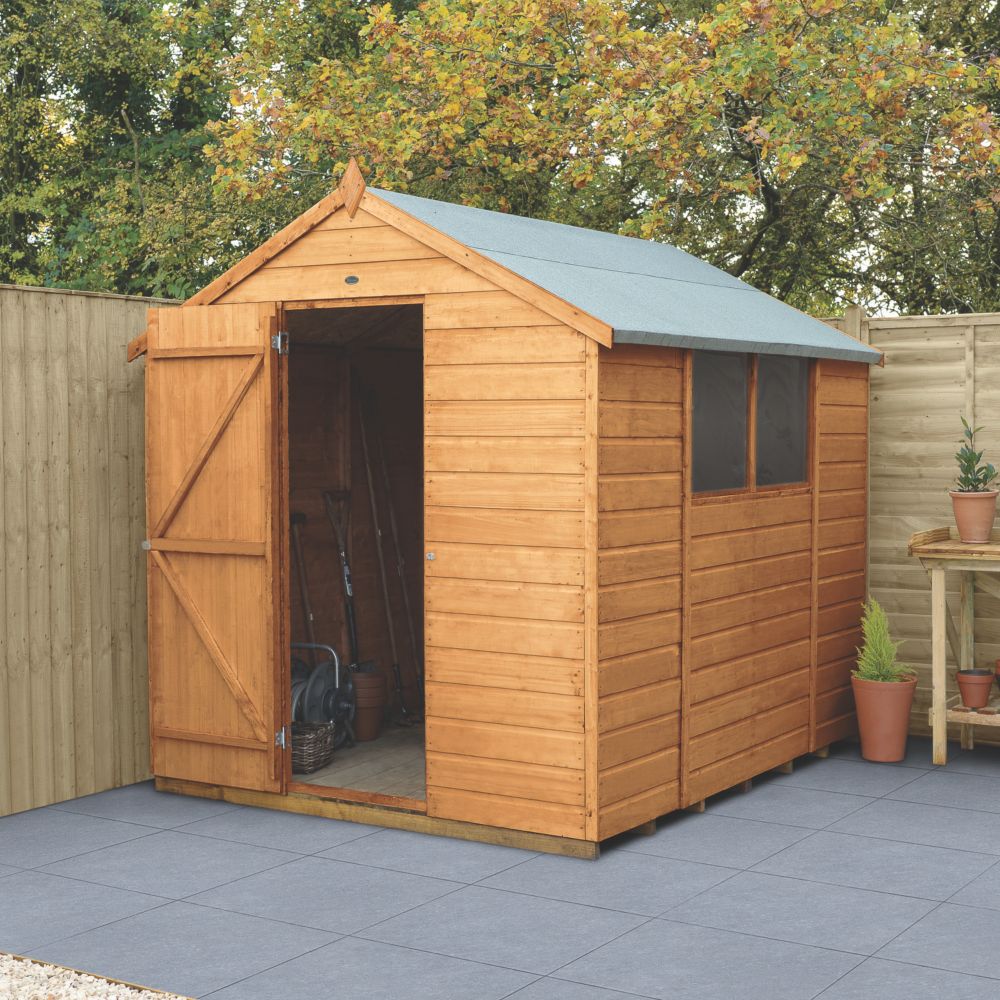 4 x 3 ft Grey Plastic Shed Garden Storage Shed Apex Roof with Hinged Door and 2 Windows