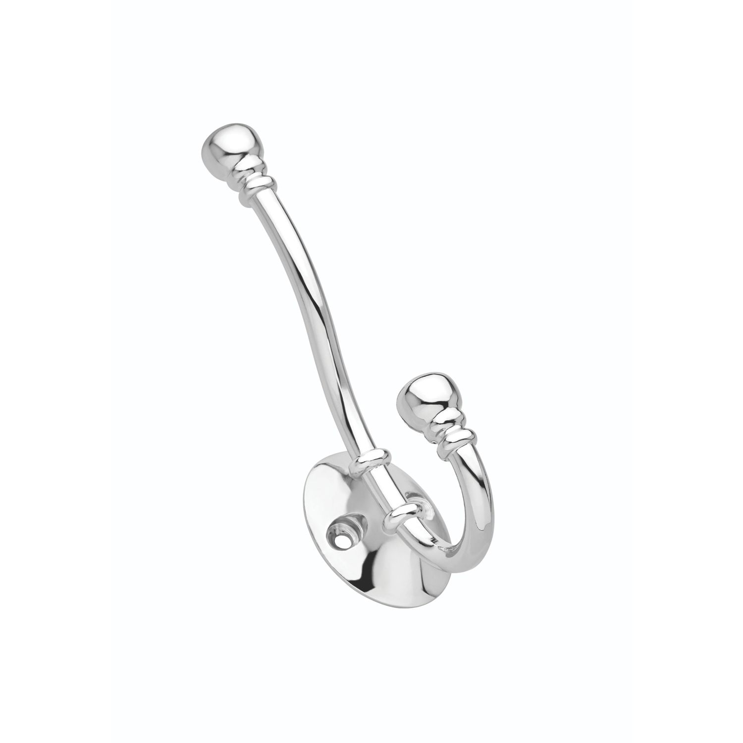 Decohooks Two Prong Ball End Hook Polished Chrome 130mm (810KK)