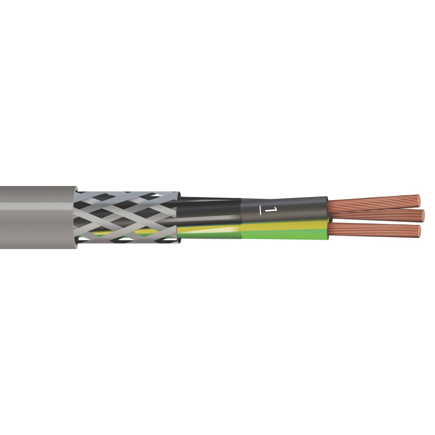 Time 3-Core CY Grey 1.5mm² Screened Control Cable 100m Drum (810PY)