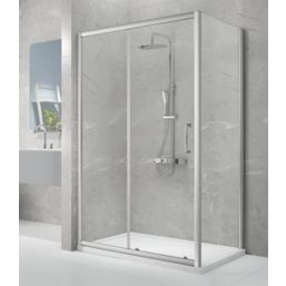 Triton Neo Eight Framed Rectangular Sliding Door Shower Enclosure  Chrome  1100mm x 760mm x 1900mm